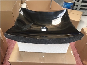 Shanxi Black Granite Square Wash Bathroom Basin