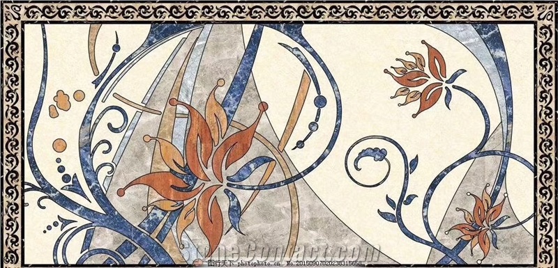 Square Water-Jet Medallions Mosaic Flooring Tiles