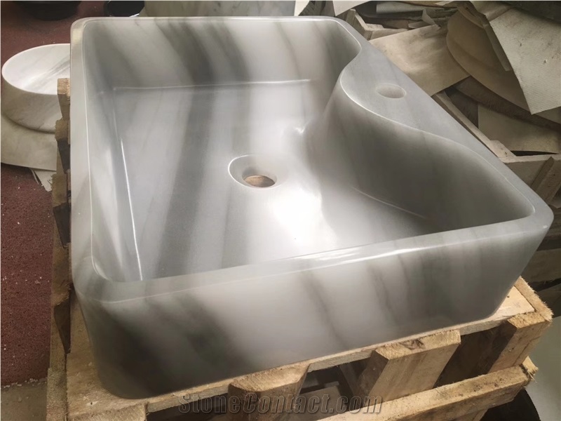Straight Grain Jade Wood Square Bowls Onyx Sinks