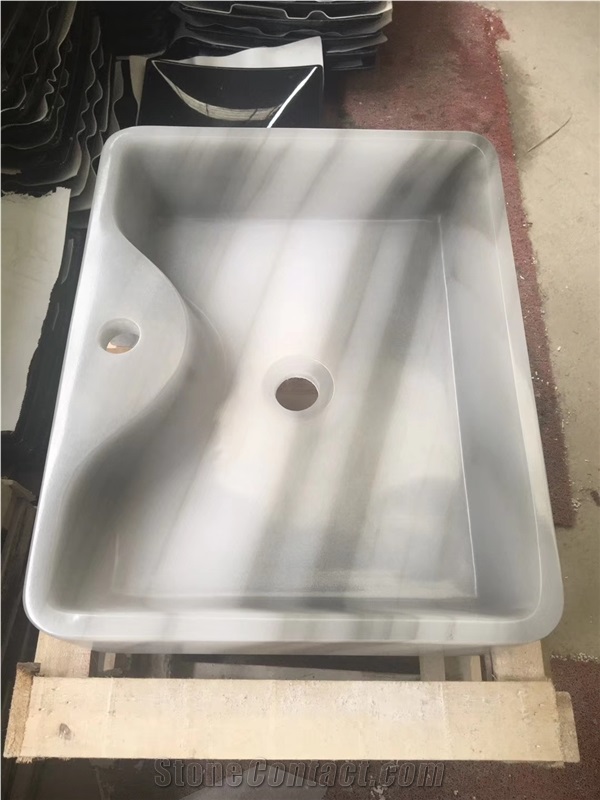 Straight Grain Jade Wood Square Bowls Onyx Sinks