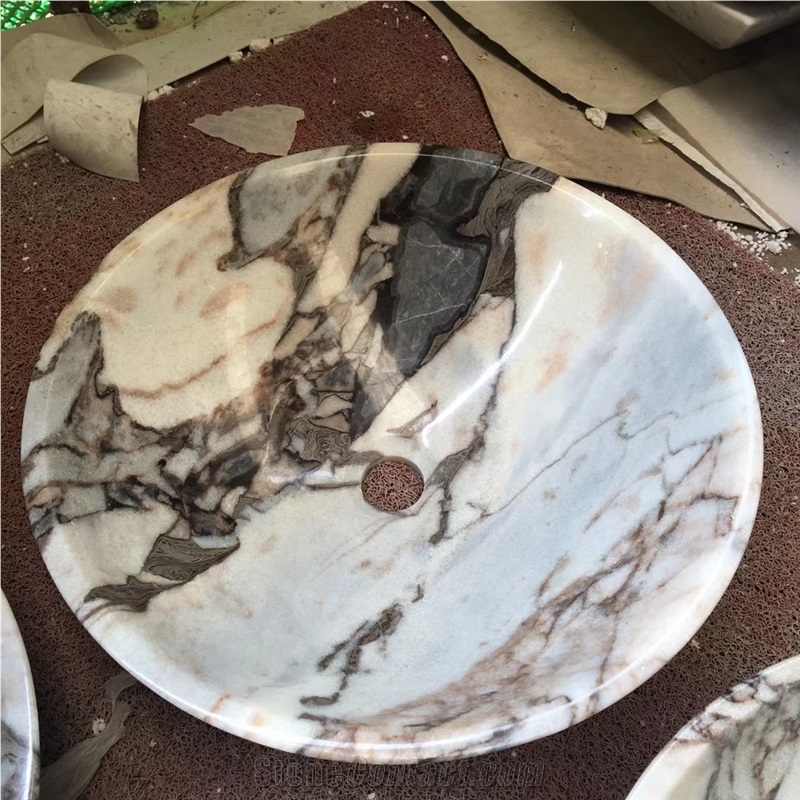 Viola Incense Lilac Marble White Black Stone Sinks