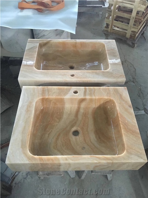 Wood Grain Onyx Rectangle Basins Top Jade Sinks