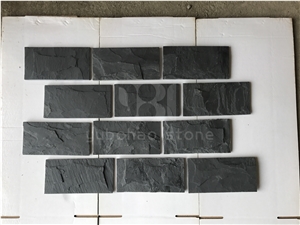China Black Slate Tiles, Mushroom Face for Walling
