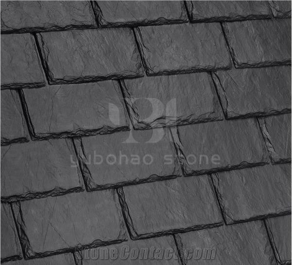 China Black Slate Tiles, Mushroom Face for Walling