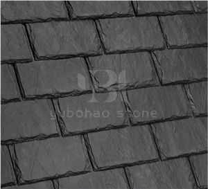China Black Slate Tiles, Mushroom Face for Walling