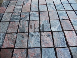 China Multicolor Red Granite Cube Stone for Pavers