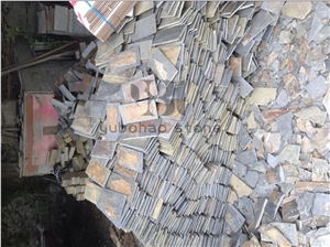 China Rust Slate Tiles, Mushroom Face for Walling