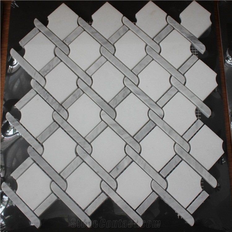 Thassos White Marble Mosaic Tiles