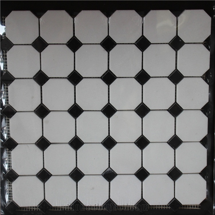 Thassos White Marble Mosaic Tiles
