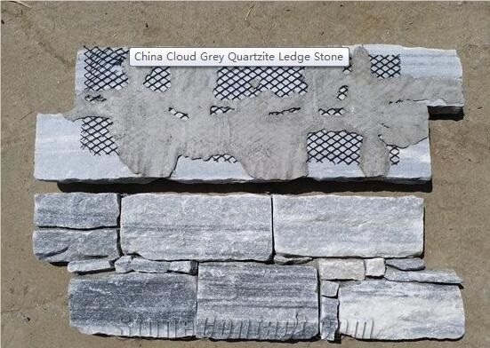 S Cut Blue Quartzite Thick Building Stone Wall