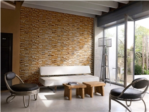 Scabos Travertine Stacked Stone Ledger Panel