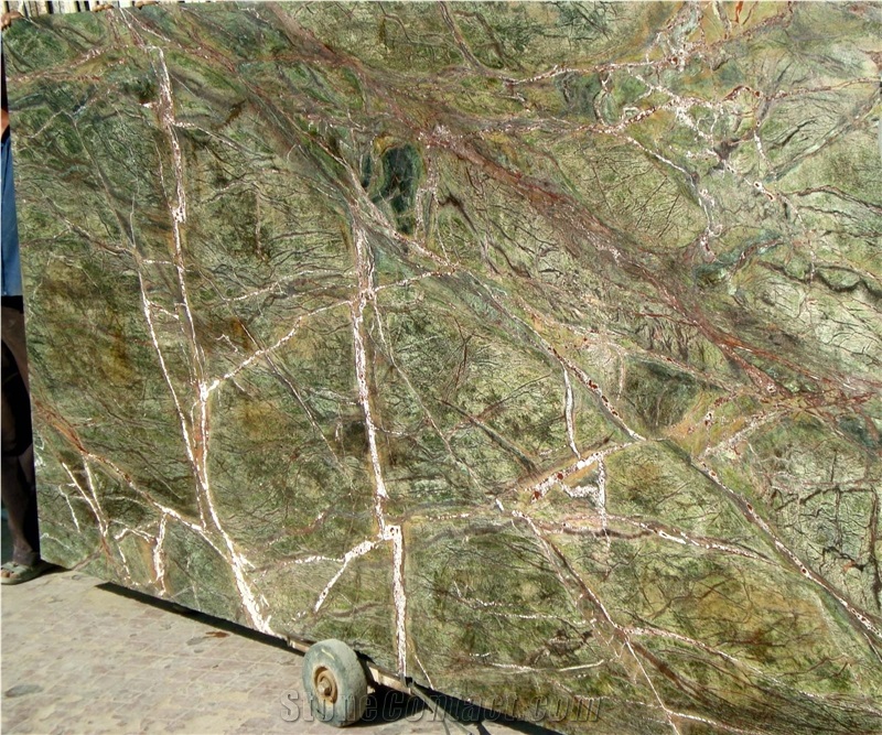 Rain Forest Green Marble Polished Slabs