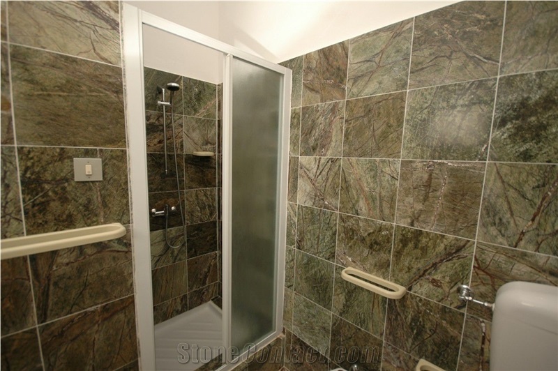 Rain Forest Green Marble Polished Slabs