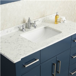 Artificial Bianco Carrara White Quartz Bath Tops