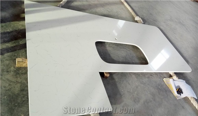 Artificial Bianco Carrara White Quartz Bath Tops