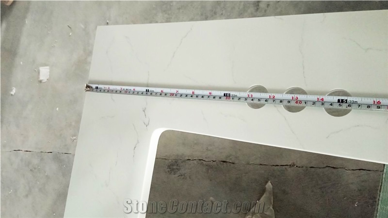 Artificial Bianco Carrara White Quartz Bath Tops