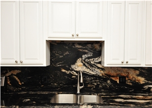 Brasil Titanium Gold Granite Kitchen Countertops