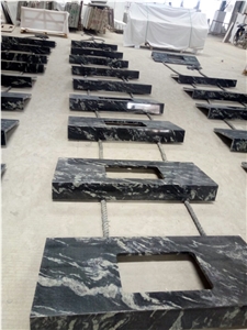 China Titanium Cosmos Black Granite Kitchen Tops