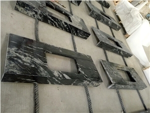 China Titanium Cosmos Black Granite Kitchen Tops