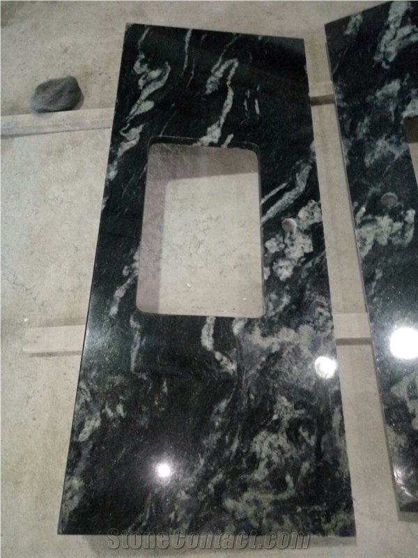 China Titanium Cosmos Black Granite Kitchen Tops