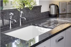 India Steel Grey Polished Granite Countertops