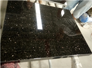 Indian Polished Black Galaxy Granite Countertop