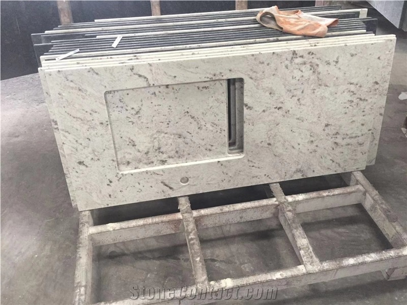 Srilanka White Custom Granite Kitchen Countertop