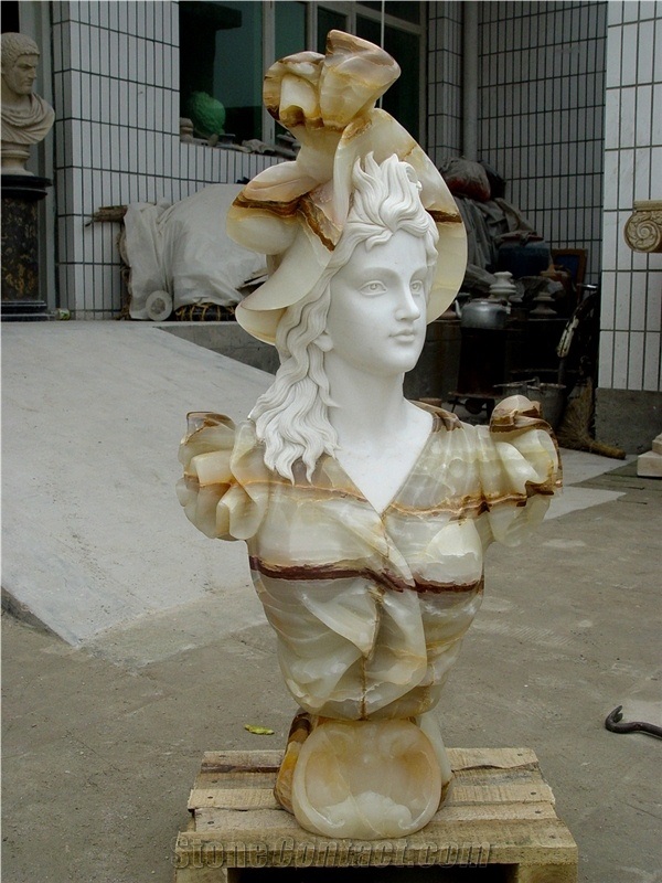 Onyx Polished Natural Stone Human Sculptures