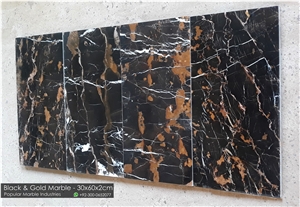 Black and Gold Marble Flooring Tile Pakistan