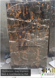 Black and Gold Marble Flooring Tile Pakistan