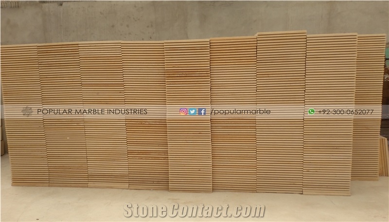Light Yellow Sandstone Tiles Honed & Bush Hammered