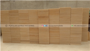 Light Yellow Sandstone Tiles Honed & Bush Hammered