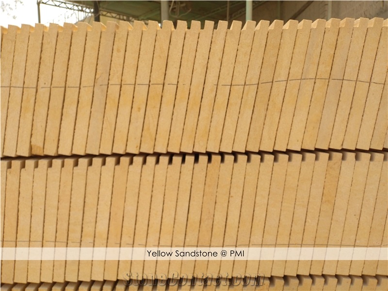 Light Yellow Sandstone Tiles Honed & Bush Hammered