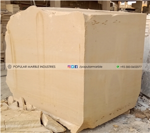 Sunset Beige Limestone Blocks from Pakistan