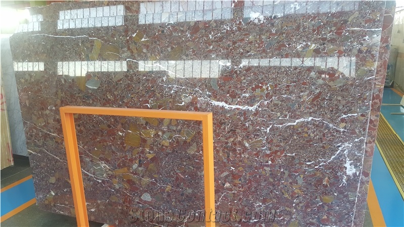 Red Conglomerate Marble Slabs