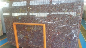 Red Conglomerate Marble Slabs