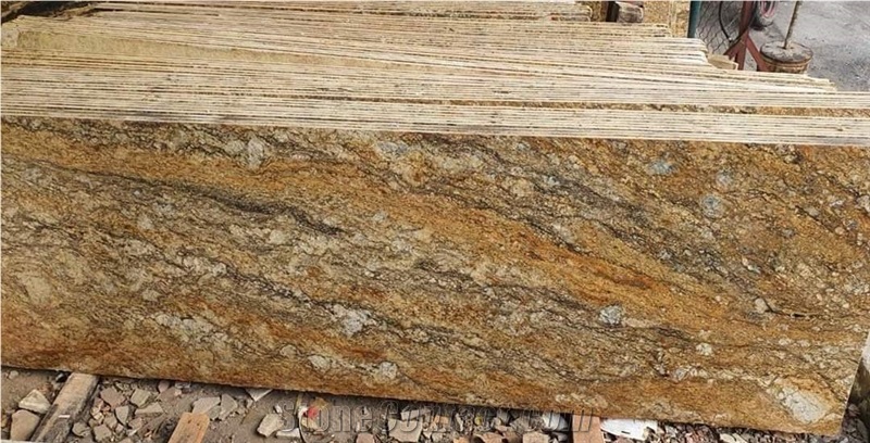 Armani Gold or New Imperial Gold Granite Tiles, Granite Slabs