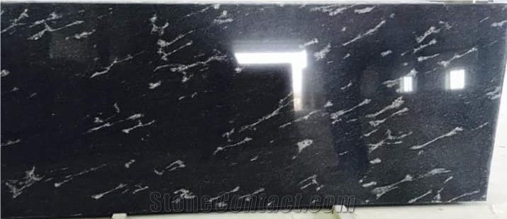 Fish Black Granite Slabs