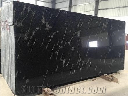 Fish Black Granite Slabs