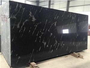 Fish Black Granite Slabs