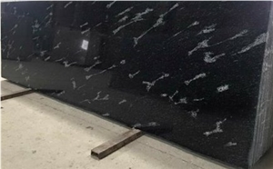 Fish Black Granite Slabs