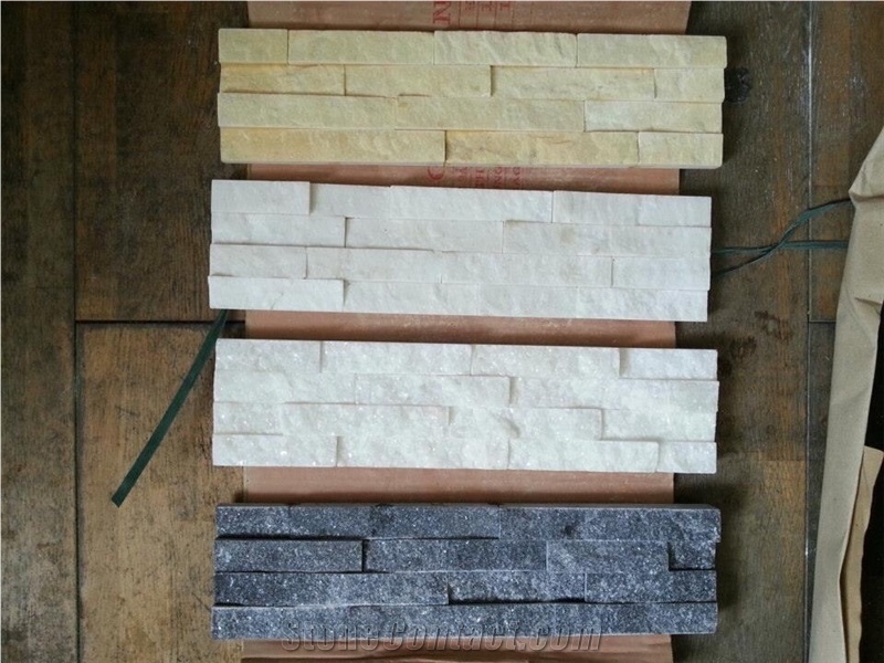 Yellow Split Surface Marble Wall Panel
