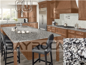 White Sea Wave Granite Custom Countertop Island