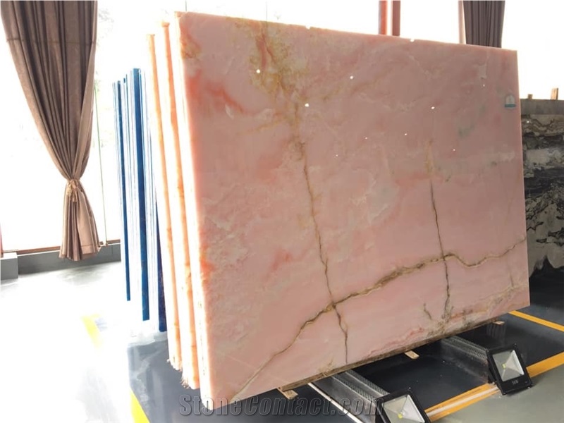 Dye Pink Onyx Slab