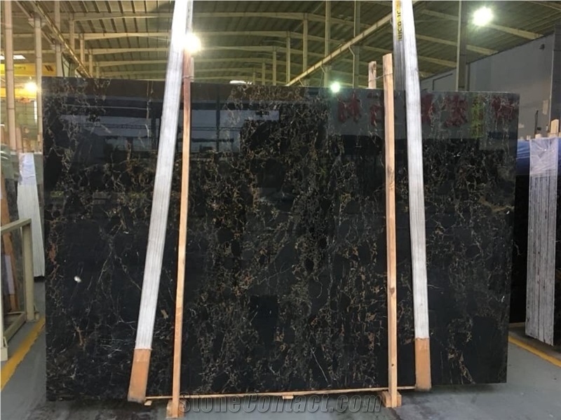 Golden Portoro Marble Slab