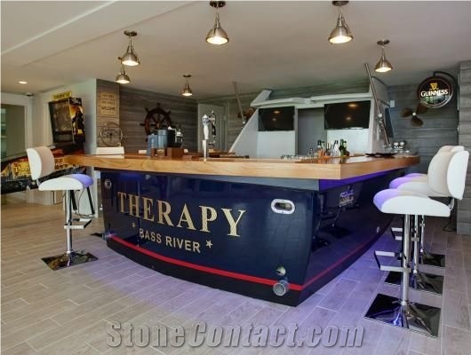 Artificial Stone Boat Shape Bar Counter