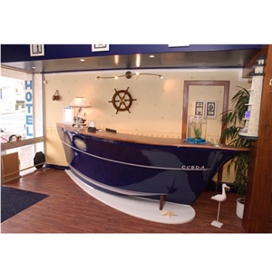 Artificial Stone Boat Shape Bar Counter