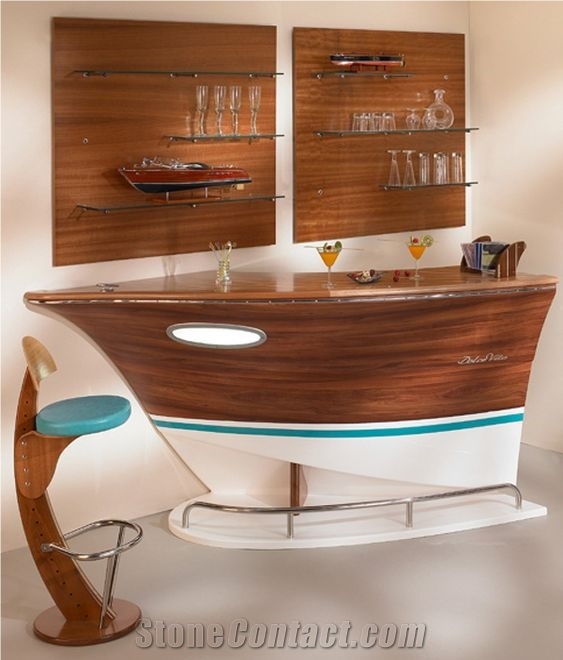 Custom Restaurant Boat Shape Bar Countertops