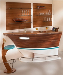 Custom Restaurant Boat Shape Bar Countertops