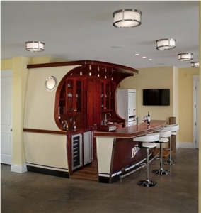 Custom Restaurant Counter Boat Shape Bar Counter